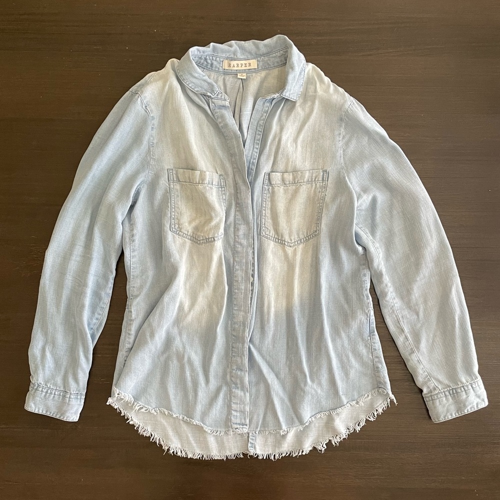 Harper Denim Chambray Button Up Shirt
